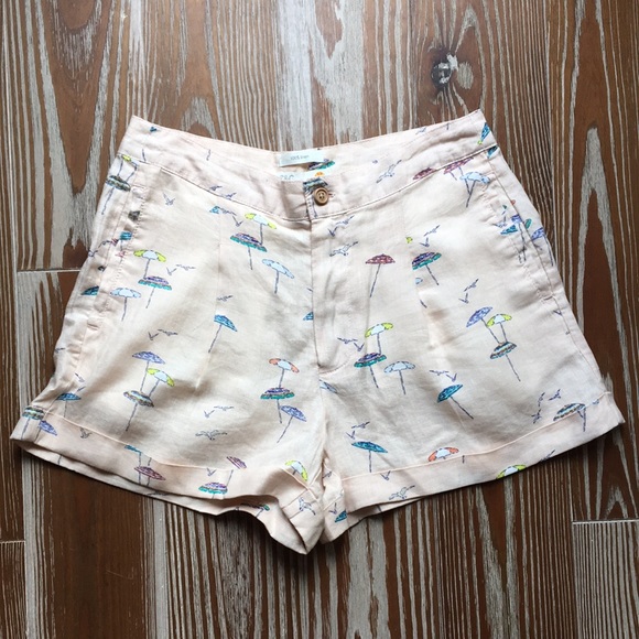 BOGO C&C California beach umbrella linen shorts 6 small - Picture 2 of 6